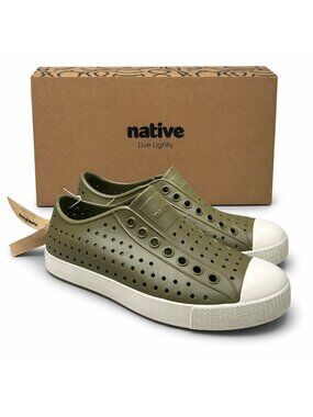 Native Jefferson Slip-On Water Shoes Rookie Green Lightweight Mens 9 Womens 11